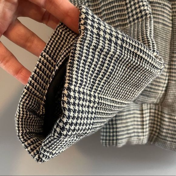 ZARA Checkered Double Breasted Quilted Oversized Short Coat - Picture 9 of 17